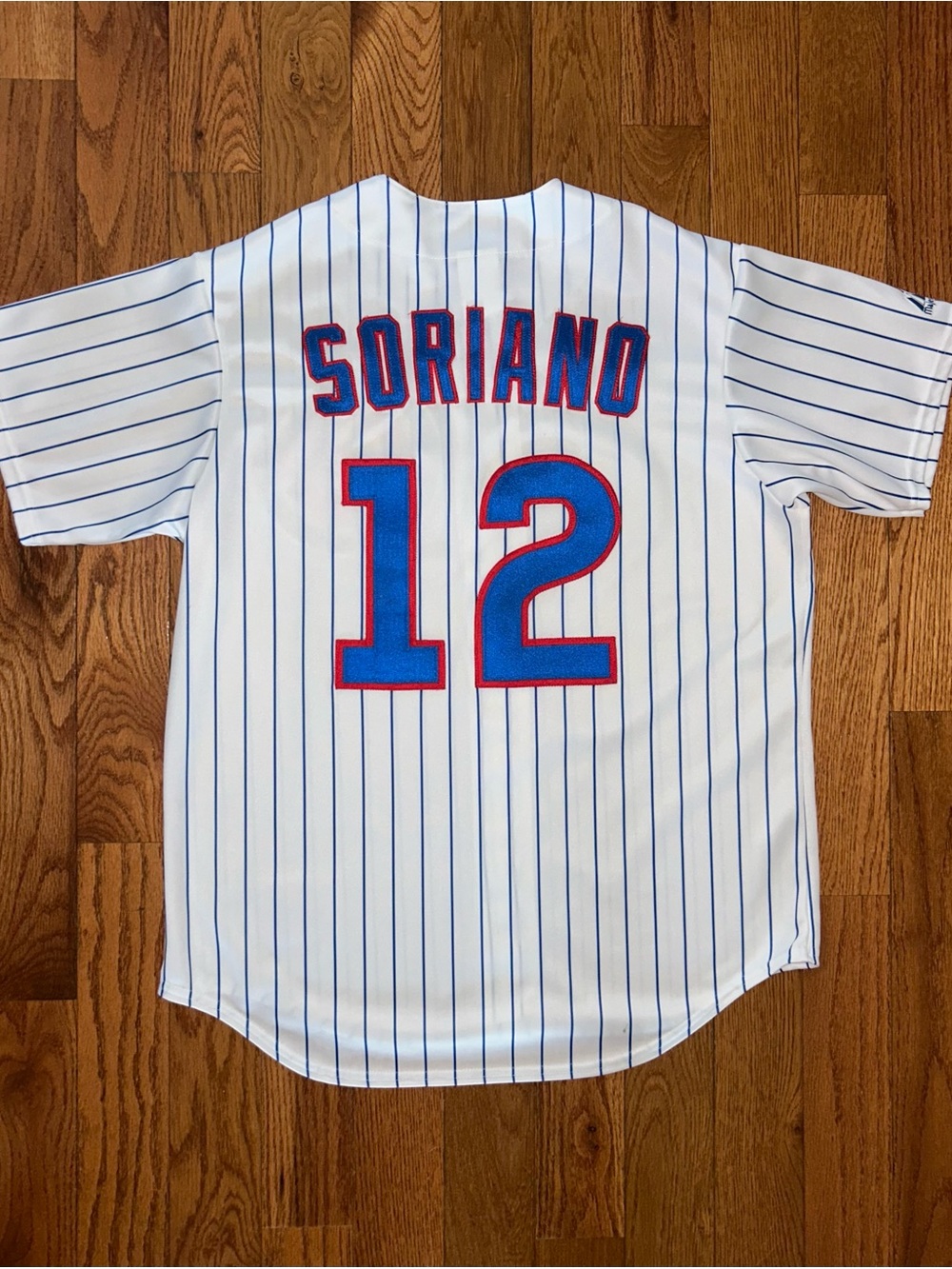 Alfonso Soriano Chicago Cubs Majestic Pinstripe Jersey Size Large